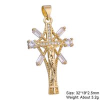 Casual Elegant Classic Style Cross Copper Plating Inlay Zircon 18k Gold Plated White Gold Plated Charms sku image 6