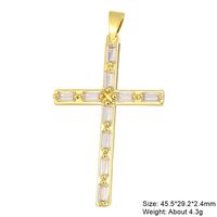 Casual Elegant Classic Style Cross Copper Plating Inlay Zircon 18k Gold Plated White Gold Plated Charms sku image 7