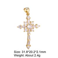 Casual Elegant Classic Style Cross Copper Plating Inlay Zircon 18k Gold Plated White Gold Plated Charms sku image 17