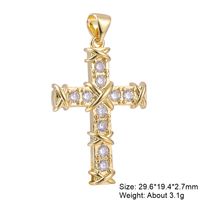 Casual Elegant Classic Style Cross Copper Plating Inlay Zircon 18k Gold Plated White Gold Plated Charms sku image 1