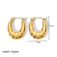 1 Paar Basic Klassischer Stil Geometrisch Überzug Edelstahl 304 18 Karat Vergoldet Ohrringe sku image 1