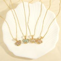 Cute Simple Style Little Bear Copper 18k Gold Plated Zircon Pendant Necklace In Bulk main image 8