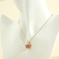 Cute Simple Style Little Bear Copper 18k Gold Plated Zircon Pendant Necklace In Bulk sku image 3