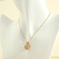 Cute Simple Style Little Bear Copper 18k Gold Plated Zircon Pendant Necklace In Bulk sku image 4
