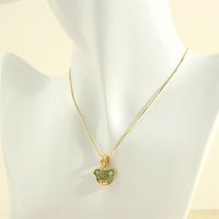 Cute Simple Style Little Bear Copper 18k Gold Plated Zircon Pendant Necklace In Bulk sku image 5