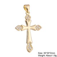 Casual Elegant Classic Style Cross Copper Plating Inlay Zircon 18k Gold Plated White Gold Plated Charms sku image 10