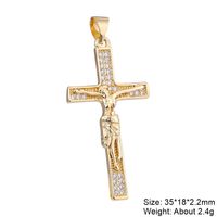 Casual Elegant Classic Style Cross Copper Plating Inlay Zircon 18k Gold Plated White Gold Plated Charms sku image 11