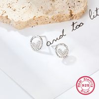 1 Paire De Base Style Simple Star Lune Forme De Cœur Placage Incruster Argent Sterling Zircon Or Blanc Plaqué Boucles D'oreilles main image 3