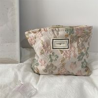 Women's All Seasons Polyester Flower Vintage Style Square Zipper Cosmetic Bag sku image 1