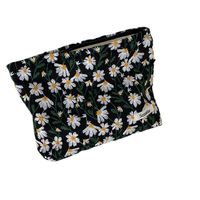 Frau Alle Jahreszeiten Baumwolle Blume Elegant Quadrat Reißverschluss Kosmetiktasche Quadratische Tasche main image 2