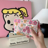 Women's Small All Seasons Polyester Flower Basic Classic Style Square Zipper Cosmetic Bag sku image 9