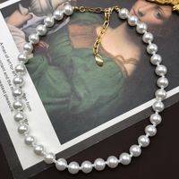 Wholesale Jewelry Retro Solid Color Imitation Pearl Alloy Plating Earrings Necklace main image 4