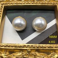 Bijoux En Gros Rétro Couleur Unie Perle D'imitation Alliage Placage Des Boucles D'oreilles Collier sku image 1
