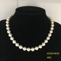 Wholesale Jewelry Retro Solid Color Imitation Pearl Alloy Plating Earrings Necklace main image 3
