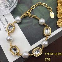 Wholesale Jewelry Retro Geometric Alloy Zircon Plating Inlay Bracelets Necklace main image 5