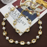 Wholesale Jewelry Retro Geometric Alloy Zircon Plating Inlay Bracelets Necklace main image 1