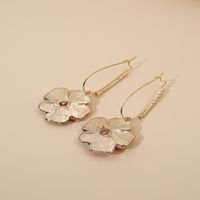 1 Pair Sweet Flower Plating Inlay Alloy Artificial Gemstones Drop Earrings main image 4