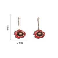 1 Pair Sweet Flower Plating Inlay Alloy Artificial Gemstones Drop Earrings main image 2