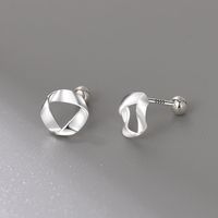 1 Pair Simple Style Geometric Plating Sterling Silver Ear Studs main image 5