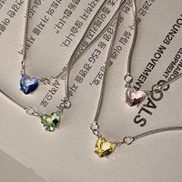 Simple Style Heart Shape Copper Artificial Gemstones Pendant Necklace In Bulk main image 6