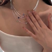 Simple Style Heart Shape Copper Artificial Gemstones Pendant Necklace In Bulk main image 3