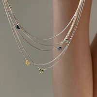 Simple Style Heart Shape Copper Artificial Gemstones Pendant Necklace In Bulk main image 2