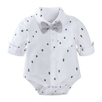 British Style Solid Color Woven Cotton Boys Clothing Sets main image 4