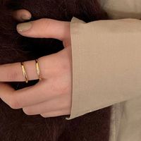 Simple Style Solid Color Stainless Steel Hollow Out Rings sku image 1