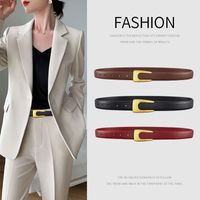 Elegant U Shape Solid Color Alloy Leather Women's Leather Belts main image 5