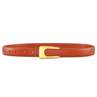 Elegant U Shape Solid Color Alloy Leather Women's Leather Belts sku image 12