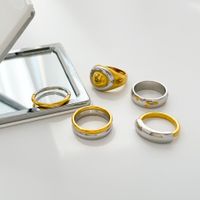 Simple Style Color Block Titanium Steel Plating Gold Plated Rings main image 6