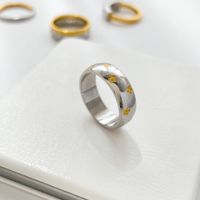 Simple Style Color Block Titanium Steel Plating Gold Plated Rings sku image 7