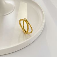 Simple Style Solid Color Titanium Steel Plating Gold Plated Rings sku image 10