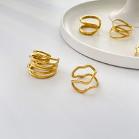 Einfarbige, Vergoldete Ringe Aus Titans Tahl Im Einfachen Stil main image 5