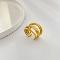 Einfarbige, Vergoldete Ringe Aus Titans Tahl Im Einfachen Stil sku image 13