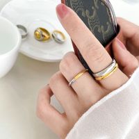 Simple Style Color Block Titanium Steel Plating Gold Plated Rings main image 2