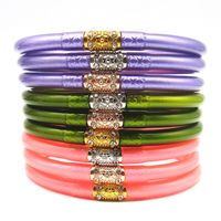 De Base Couleur Unie Plastique Unisexe Bracelet main image 5