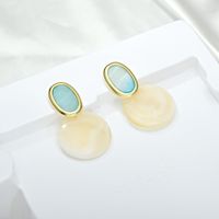 1 Pair Retro Simple Style Geometric Plating Mixed Materials Acetic Acid Sheets Ear Studs main image 2