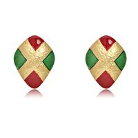 1 Pair Retro Irregular Epoxy Alloy Ear Studs main image 2