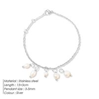 Simple Style Solid Color Stainless Steel 14K Gold Plated Rose Gold Plated Freshwater Pearl Bracelets In Bulk sku image 1