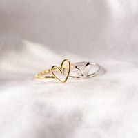 Elegant Lady Heart Shape Sterling Silver Plating Rings main image 5