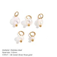 1 Set Stainless Steel Freshwater Pearl Freshwater Pearl 14K Gold Plated Rose Gold Plated Solid Color Polished Pendant main image 5