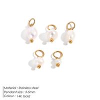 1 Set Stainless Steel Freshwater Pearl Freshwater Pearl 14K Gold Plated Rose Gold Plated Solid Color Polished Pendant sku image 3