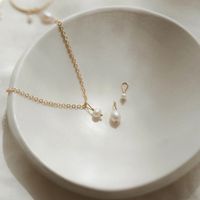 Stainless Steel 14K Gold Plated Rose Gold Plated Simple Style Plating Geometric Freshwater Pearl Necklace main image 3