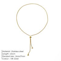 Lady Solid Color Stainless Steel Plating 14k Gold Plated Long Necklace sku image 3