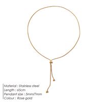 Lady Solid Color Stainless Steel Plating 14k Gold Plated Long Necklace sku image 2