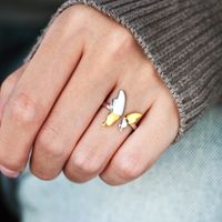 Elegant Basic Simple Style Butterfly Sterling Silver Plating Open Rings main image 5
