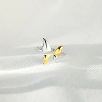 Elegant Basic Simple Style Butterfly Sterling Silver Plating Open Rings main image 1
