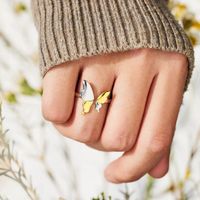 Elegant Basic Simple Style Butterfly Sterling Silver Plating Open Rings main image 2