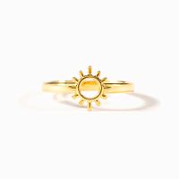 Simple Style Classic Style Commute Sun Sterling Silver Plating Rings sku image 1